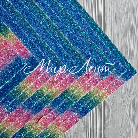 Экокожа блеск радужная (№19011202), 20х30 см, набор 10 шт.