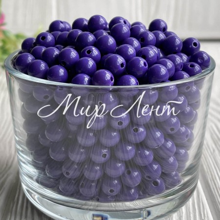 Бусина акриловая VIP, 8 мм, темно-фиолетовый, упаковка 500 г