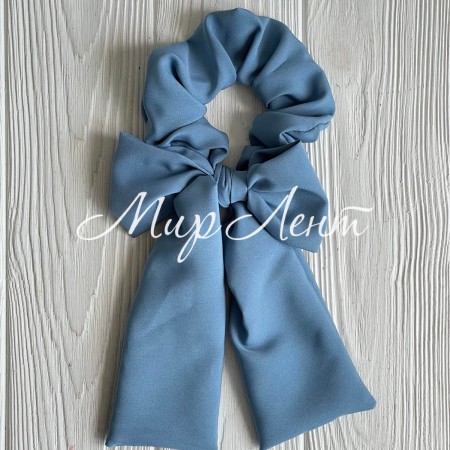 Резинка Твилли жатка с бантом однотонная, 27 см, светло-синий, шт.