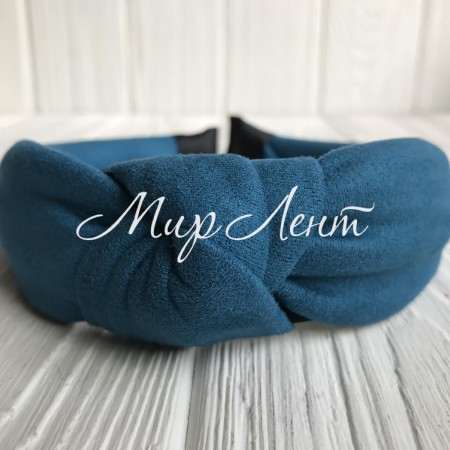 Обруч чалма замшевый, 3 см, сине-бирюзовый, шт.