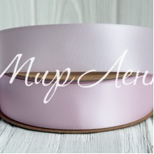 Двусторонняя атласная лента New (премиум), 2,5 см, серебристо-розовая, рулон 23 м