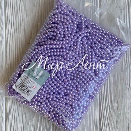 Жемчуг на нити Vip, 6 мм, лиловый, упаковка 500 г
