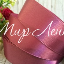 Атлас 2,5 см, баклажановый, рулон 33 м