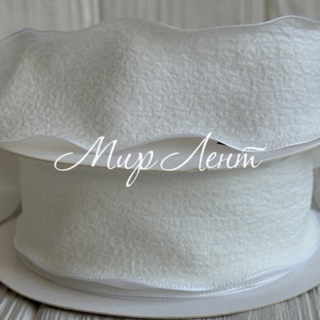 Стрічка жатка (D30330), 4 см, біла, рулон 9 м