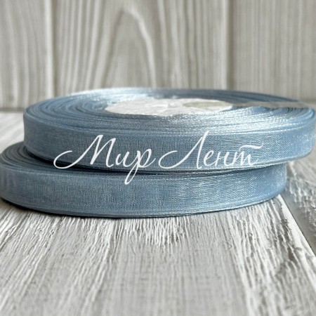 Органза 0,6 см, серебро, рулон 45 м