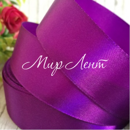 Атлас 2,5 см, темно-фиолетовый, рулон 33 м