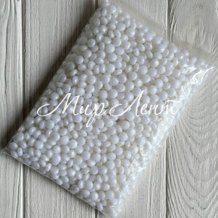 Бусина акриловая перламутровая таблеточка (С11821), 10 мм, белая, упаковка 500 г
