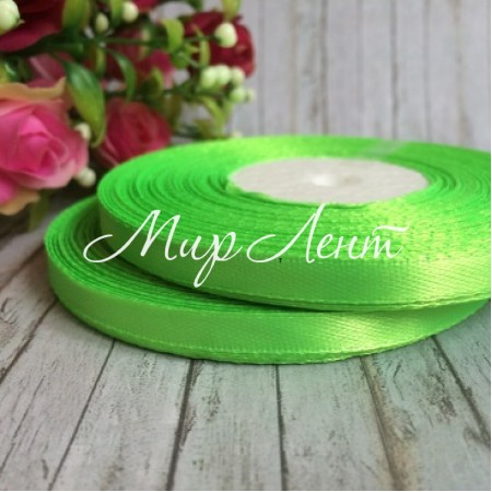 Атлас 0,6 см, темно-салатовый, рулон 33 м, УПАКОВКА 10 рулонов