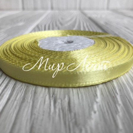Атлас 0,6 см, светло-желтый, рулон 33 м