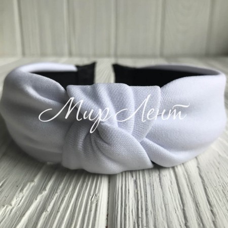 Обруч креп чалма однотонный, 4,5 см, белый, шт.