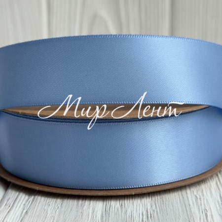 Двостороння атласна стрічка New (преміум), 2,5 см, світло-бірюзова, рулон 23 м