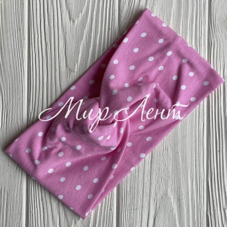 Повязка стрейч кулир, 10х21 см, розовая в крупный горох, шт.