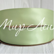 Двусторонняя атласная лента New (премиум), 2,5 см, лаймовая, рулон 23 м