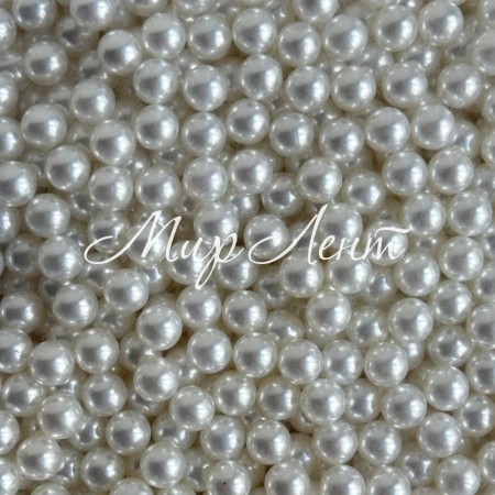 Жемчуг (пластик) для встановлення на пресі (без дирочки), 10 мм, білий, упаковка 500 грам