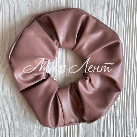 Скранч экокожа, 12 см, мокко, шт.