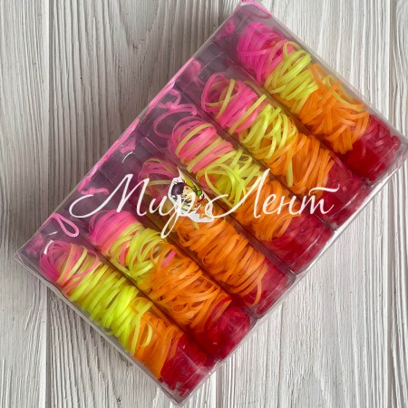 Резинки силиконовые в колбе, 2,2 см, красно-оранжевые, упаковка 12 шт.