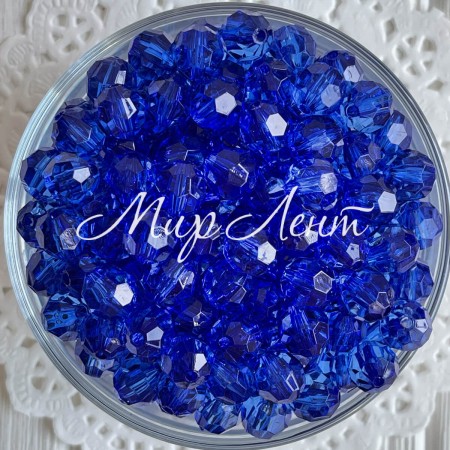 Кришталь круглий, 10 мм, темно-синій, упаковка 500 г