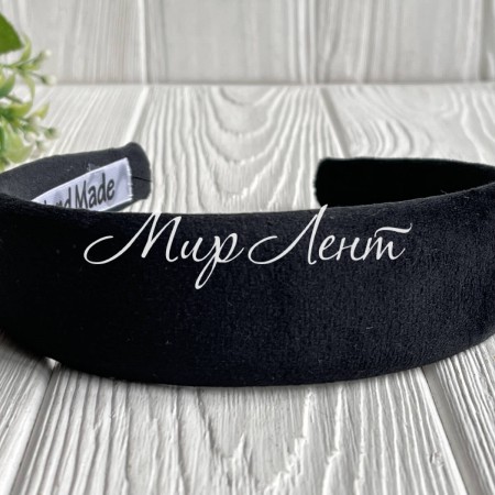 Обруч спорт велюр обьемный, 4 см, черный, шт.