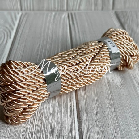 Шнур декоративний, 5 мм, ванільний, рулон 9 м