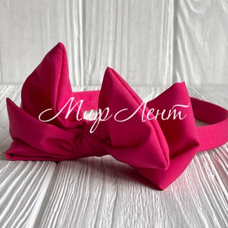 Обруч софт бант в цветочек, 2,5 см, малиновый, шт.