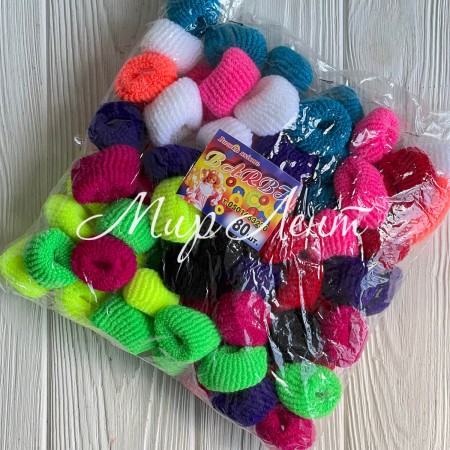 Резинка Barbi (махрова), 2,5 см, кольоровий мікс, упаковка 80 шт.