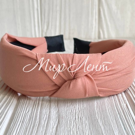 Обруч софт чалма однотонный, 4 см, темно-персиковый, шт.