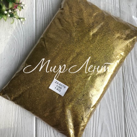 Глиттер (лазерный) (1/96), золото, упаковка 1 кг