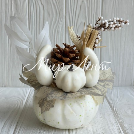 Екібана з гарбузом (С30501), 19 см, молочний, шт.