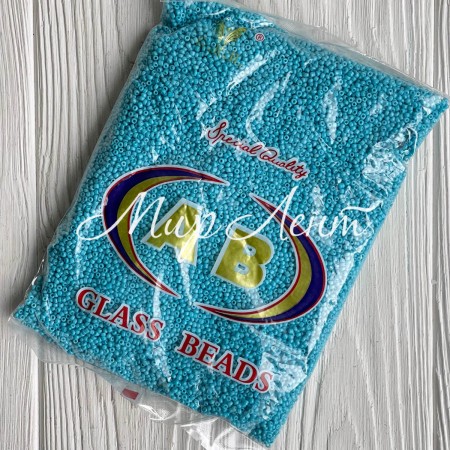 Бисер непрозрачный, размер 12/0, светло-бирюзовый (670), упаковка 400 г