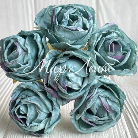 Винтажная роза, 3,5 см, изумрудная, упаковка 42 шт.