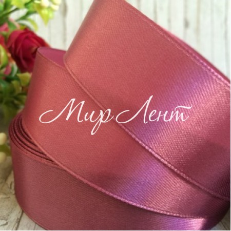 Атлас 2,5 см, баклажановый, рулон 33 м, УПАКОВКА 5 рулонов