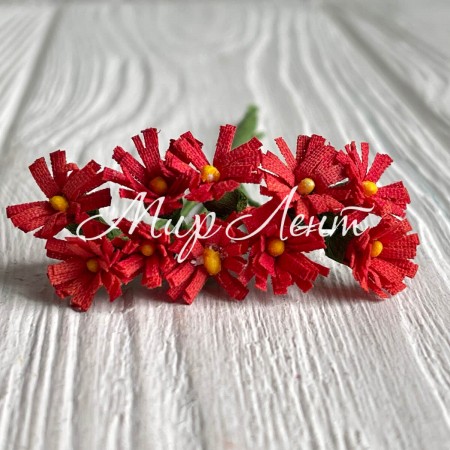 Ромашка маленькая, 1 см, красная, упаковка 120 шт.