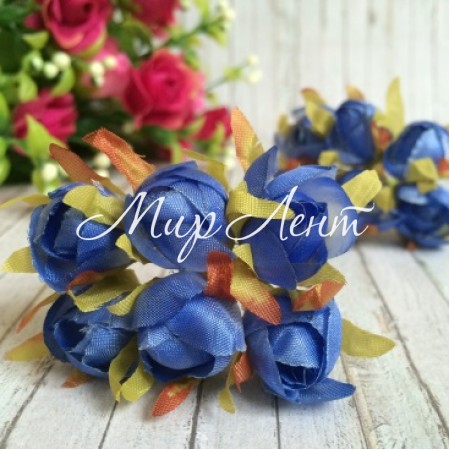 Тюльпан, 2 см, синий, упаковка 10 пучков