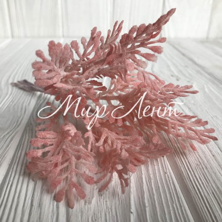 Веточка туи, 16 см, розовый, упаковка 10 шт.