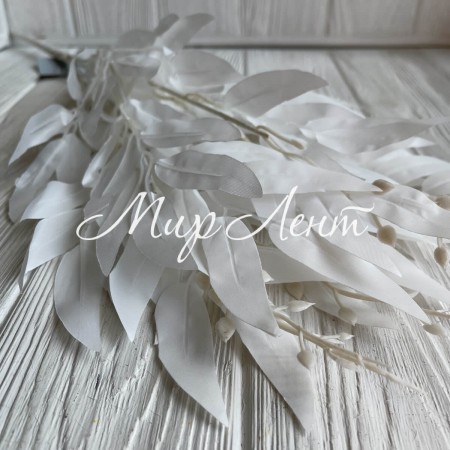 Ветка рускуса декоративная, 58 см, белая, шт.