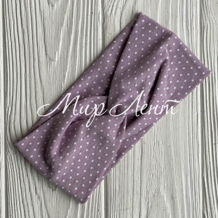 Повязка детская стрейч кулир, 8х17 см, розово-пудровая в мелкий горох, шт.