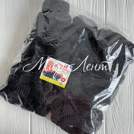 Резинка махрова, 5 см, чорна, упаковка 50 шт.