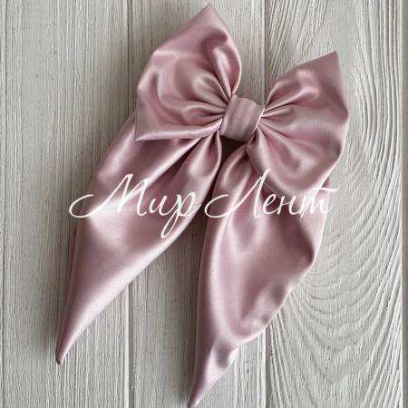Бант платок атлас, 13,5 х 25 см, светло-розовый, шт.