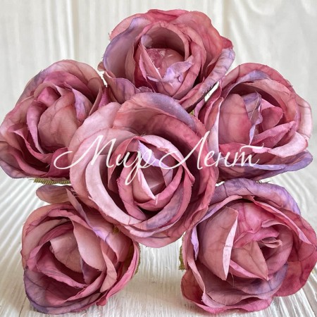 Мармурова троянда, 4,5 см, рожево-пудрова, упаковка 42 шт.