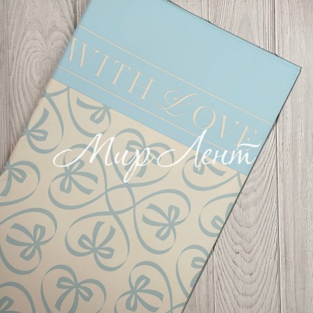 Пленка плотная с принтом (J00402), 57х57 см, голубой, упаковка 20 шт.