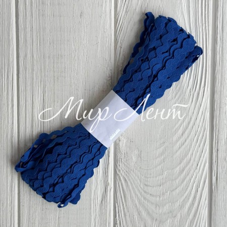 Тесьма зиг-заг, 5 мм, темно-синий, моток 13 м