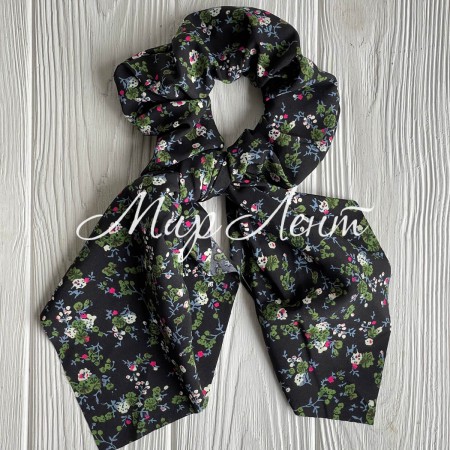 Резинка Твилли жатка в цветочек, 27 см, черная, шт.