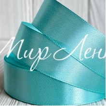 Атлас 2,5 см, лазурный, рулон 33 м