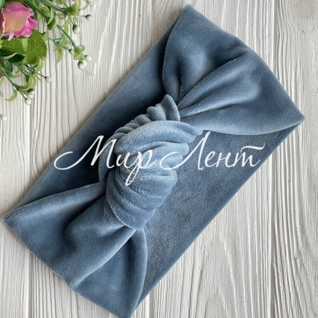 Повязка спорт велюр узелок mini, 11х20 см, бирюзовая, шт.