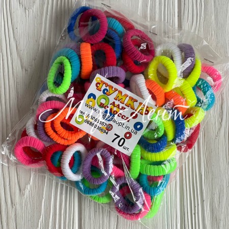 Резинка нейлон, 3 см, кольоровий мікс (рифлена), упаковка 70 шт.