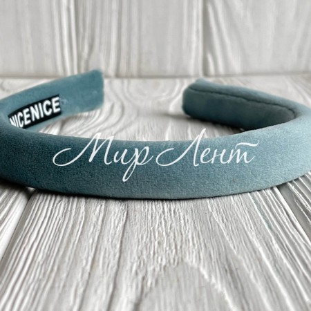 Обруч велюр тонкий, 1,8 см, мятний, шт.