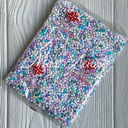 Бисер матовый, размер 6/0, пастельный микс (мікс51), упаковка 400 г