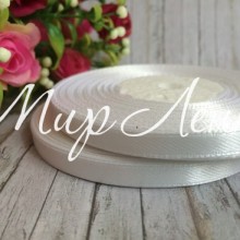 Атлас 0,6 см, белый, рулон 33 м