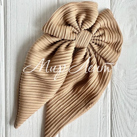 Бант платок гофре, 13х25 см, кофейный, шт.