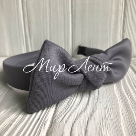 Обруч креп солоха однотонный, 2,5 см, серый, шт.